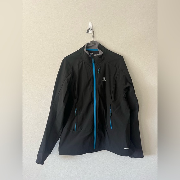 Salomon Women's Jacket in Black with Blue Highlights - Picture 2 of 6